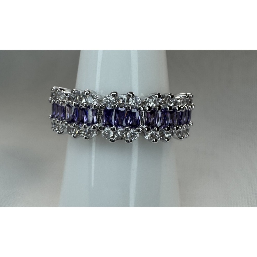 Bomb Party Ring Size 6 - RBP5661 "One in the Same" Violet CZ On Rhodium
